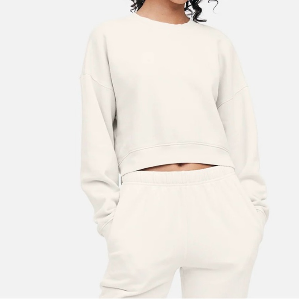 Mate the label crop sweatshirt in bone size Small